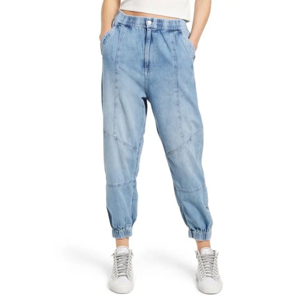 Free People We the Free Revival Denim Joggers Womens Small